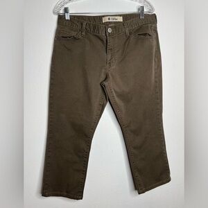 Gap Original Low Rise Olive Green Capri Stretch Denim Size 12R